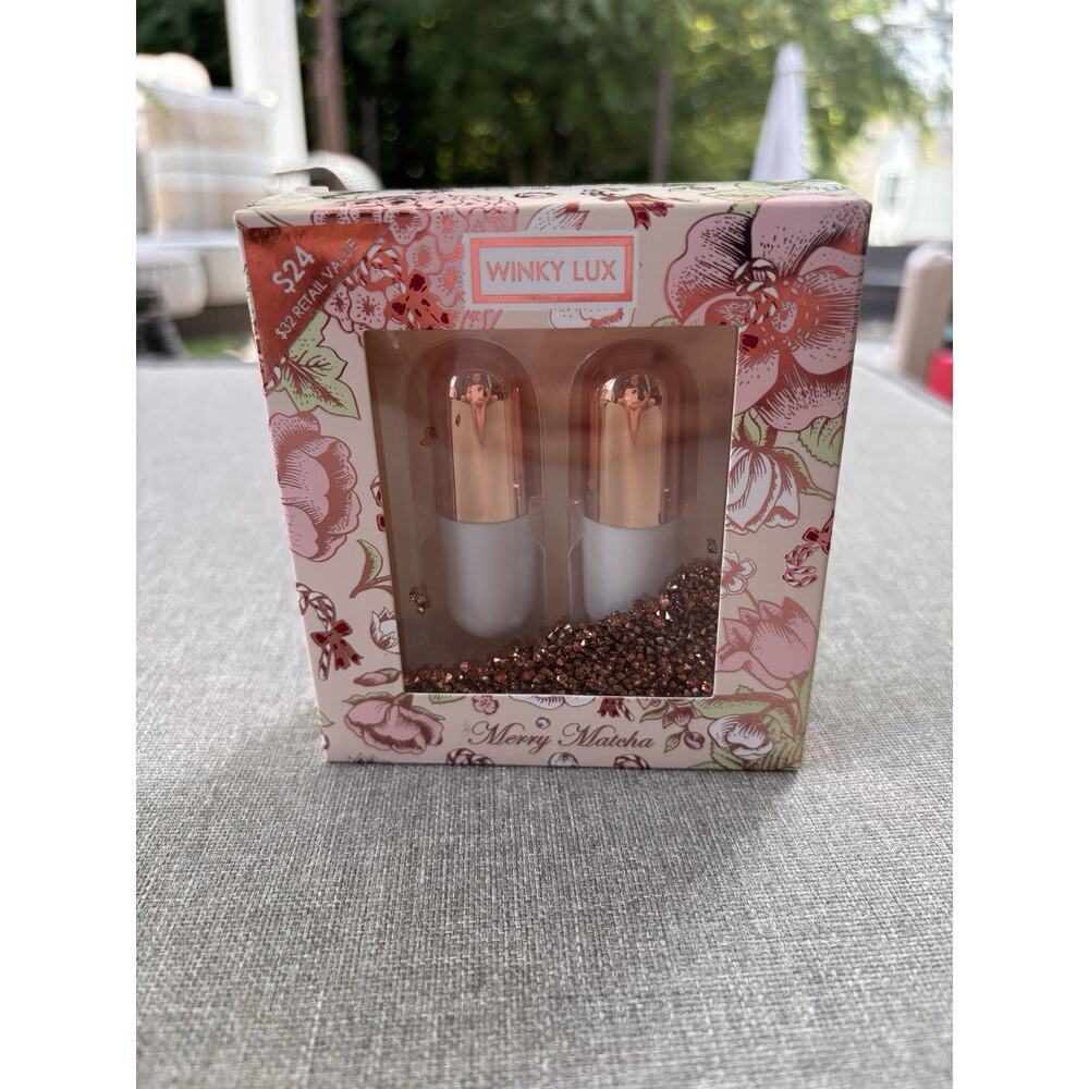 Brand New Winky Lux Merry Matcha Gift Set Disc Spiced Peppermint Lip Balm